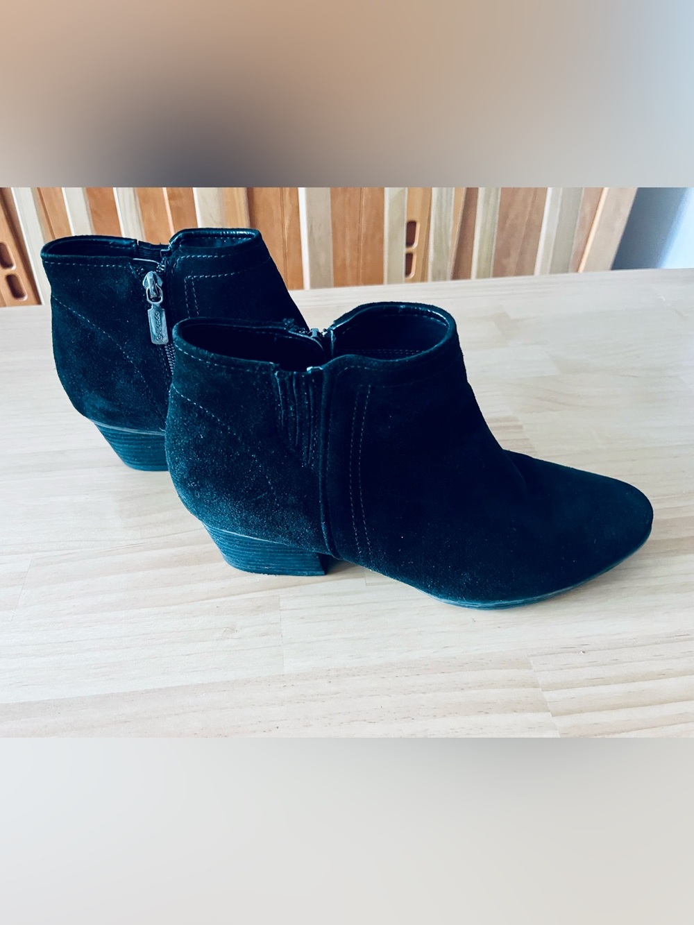 Blondo Black Suede Waterproof Ankle Booties with Side Zipper - Sz 9.5!!